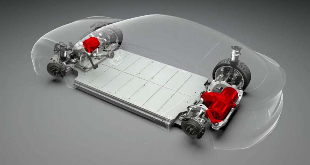 Motores en las ruedas del Tesla Model S D