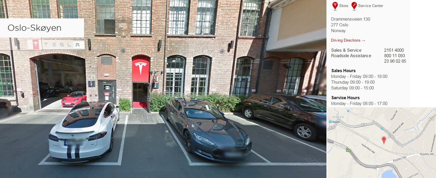 Tienda de Tesla Motors en Skøyen-Oslo