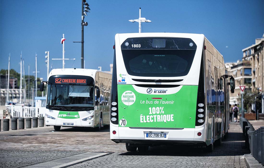 Autobus Irizar i2e en la línea 82 de Marsella - Canebière y Euromed