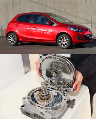 Motor rotativo extensor de rango de Mazda
