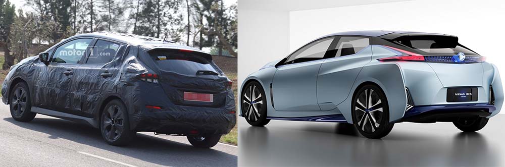 Comparación nuevo Nissan Leaf con el IDS Concept - trasera
