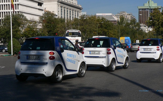 Flota de Smart ForTwo ED de Car2go en Madrid