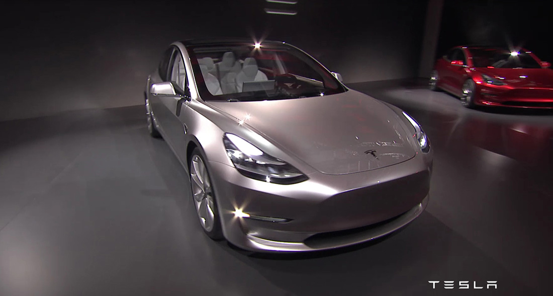 Tesla Model 3 en la presentación de Los Ángeles