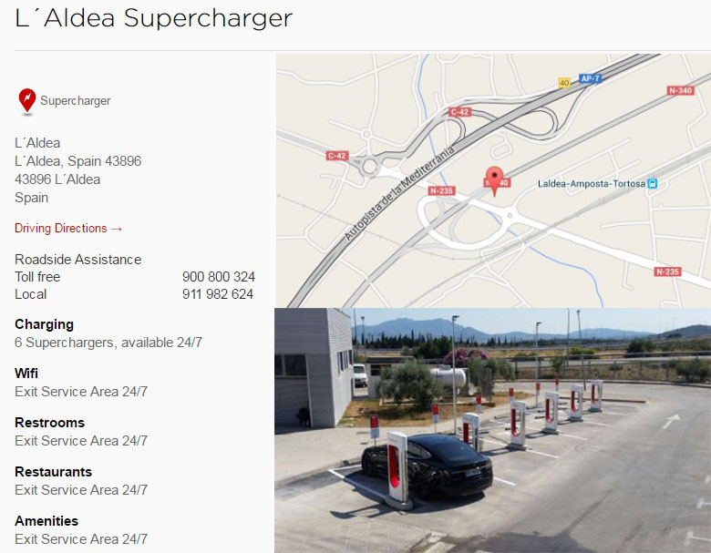 Ubicación de tercer supercargador de Tesla en L'Aldea