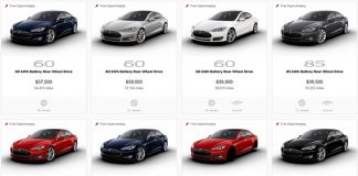 Parte del catálogo que ofrece la web de Tesla en Estados Unidos