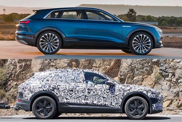 Comparativa Audi e-tron quattro concept y definitivo