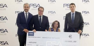 PSA dona 25.000 € a AESLEME para la prevención de lesiones por accidentes de tráfico