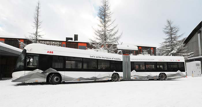 El autobús eléctrico TOSA en Davos