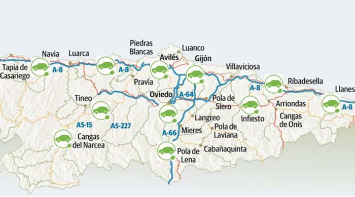 Red básica de recarga en Asturias