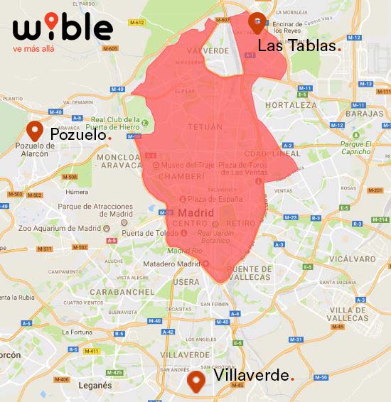 Área de servicio de WiBLE en Madrid