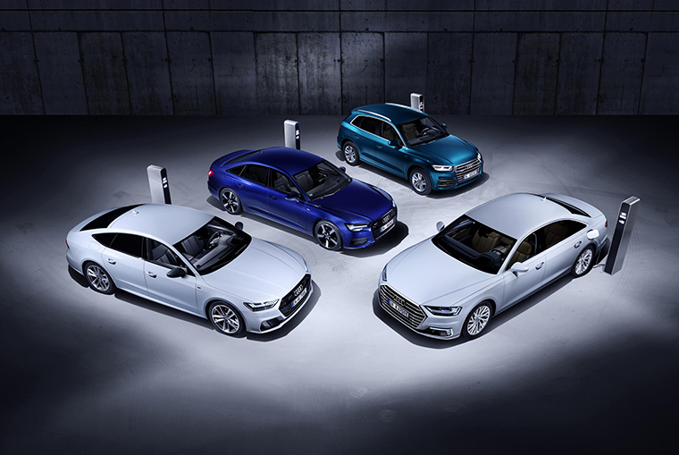 Audi, nuevas versiones híbrido-enchufables de los modelos Q5, A6, A7 y A8