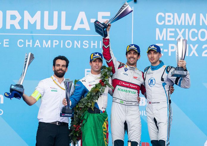 podio cuarta carrera Lucas di Grassi se llevó la victoria de la cuarta carrera de la Fórmula E