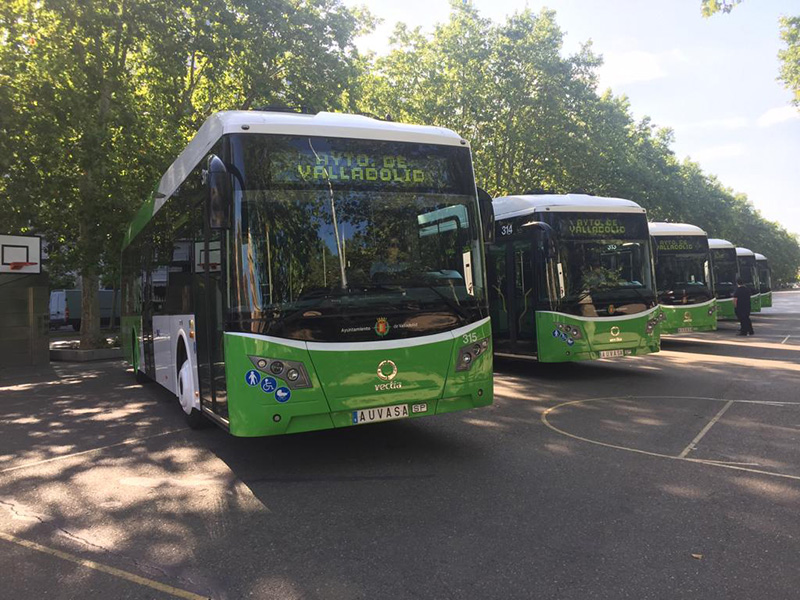 Con estos seis nuevos Veris.12 Partial Electric, la ciudad de Valladolid cuenta ya 17 autobuses Vectia.
