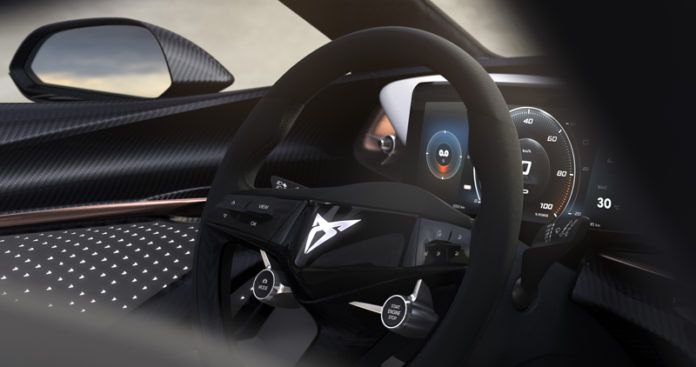 El interior del nuevo prototipo eléctrico de CUPRA expresa deportividad y elegancia, además de confort.