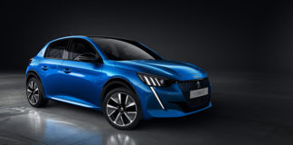 Peugeot e-208, el primer vehículo eléctrico de la marca, que llegará a comienzos de 2020.