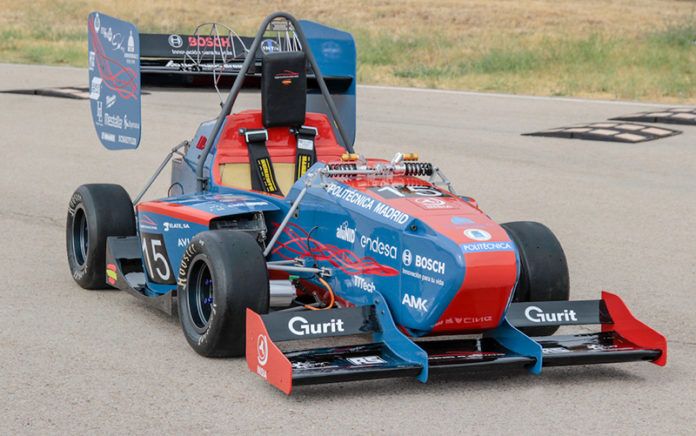 UPM 03E, el monoplaza eléctrico que los alumnos de la Universidad Politécnica de Madrid han desarrollado para la Formula Student 2019.