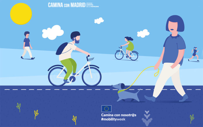 Camina con Madrid, lema de la Semana Europea de la Movilidad en la ciudad.