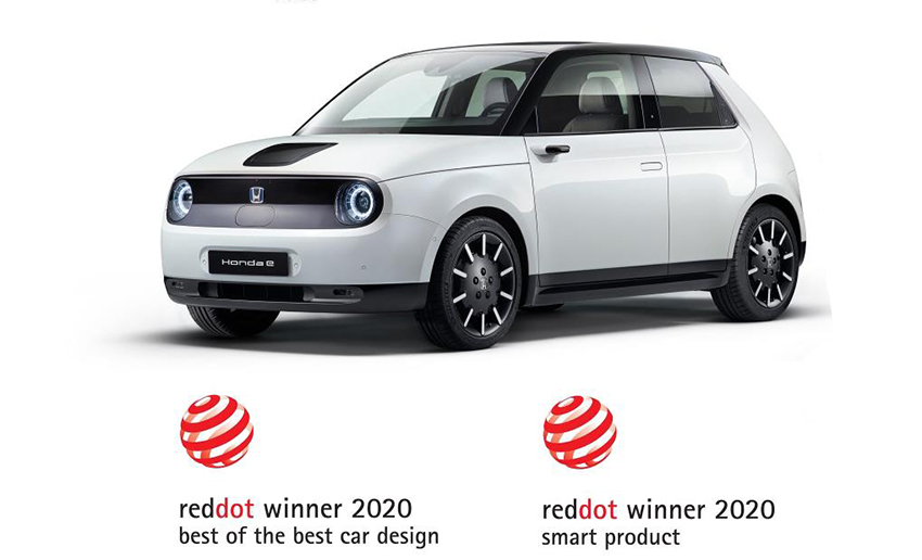Los premios Red Dot para el Honda e: Best of the Best Car Design y Smart Product.