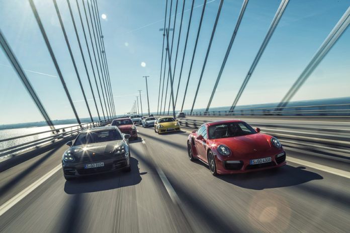 Flota de Porsche, la marca que acapara una mayoría de los sueños de los propietarios de coches en UK.