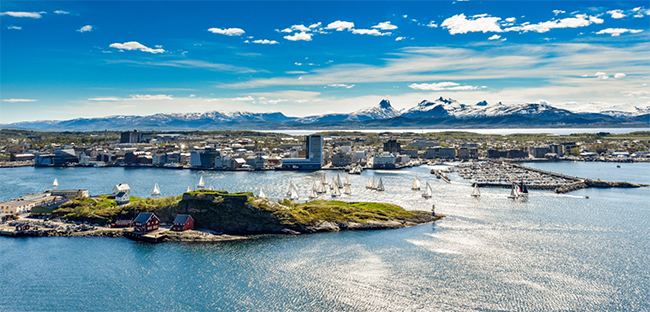 Ciudad ártica de Bodø, Noruega. Foto: Visit Norway.
