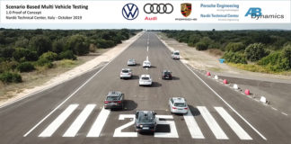 AB Dynamics, junto a Volkswagen, Audi y Porsche, testearon la sincronización de 8 vehículos automatizados.