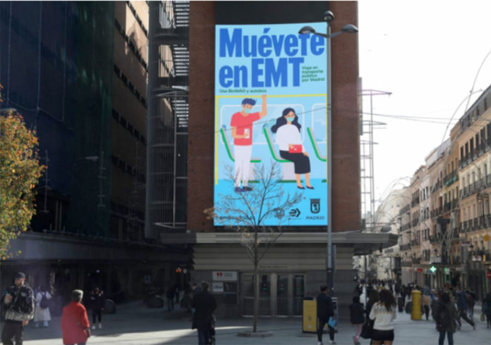 'Muévete en EMT, la campaña para fomentar el uso del transporte público en Madrid.