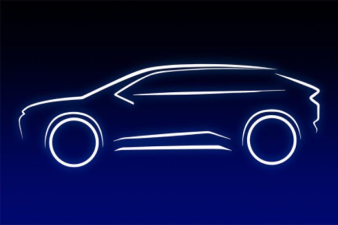 Teaser del nuevo SUV eléctrico de Toyota.