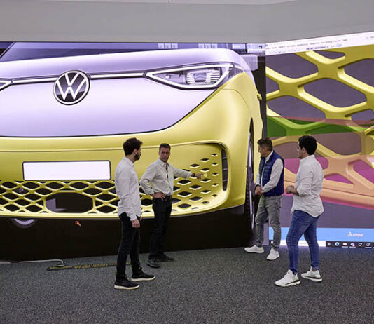 Volkswagen designers advise on every detail of the ID. Buzz – like here on the LED wall