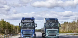 Camión eléctrico y camión depila de combustible de Volvo Trucks.