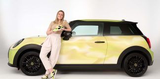 El Mini Electric con el patrón de colores de Carlota Huertas, ganadora del concurso HOFFxMINI