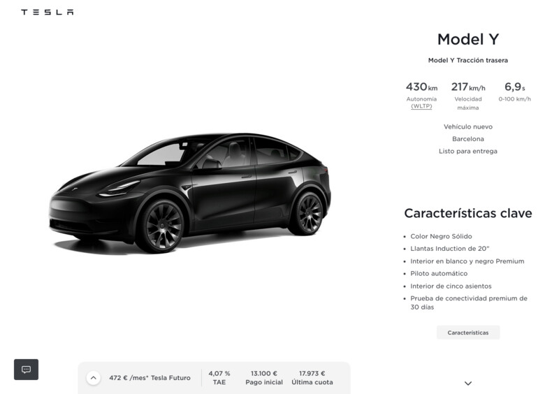 Tesla Model Y Tracción trasera rebajado en 500 euros