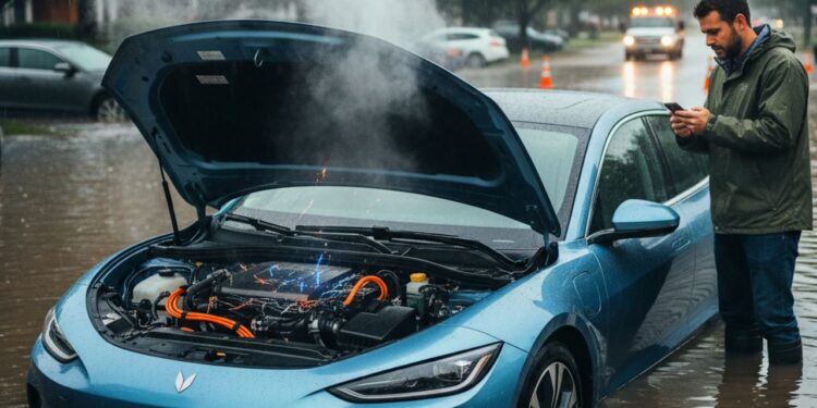 Qué hacer si entra agua en el motor de un coche eléctrico