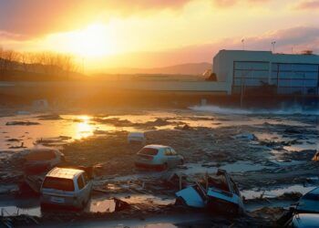 coches dañados por castástrofe natural