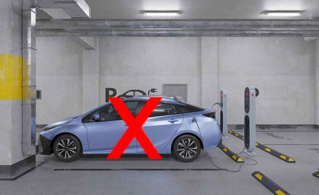 Coche eléctrico en parking