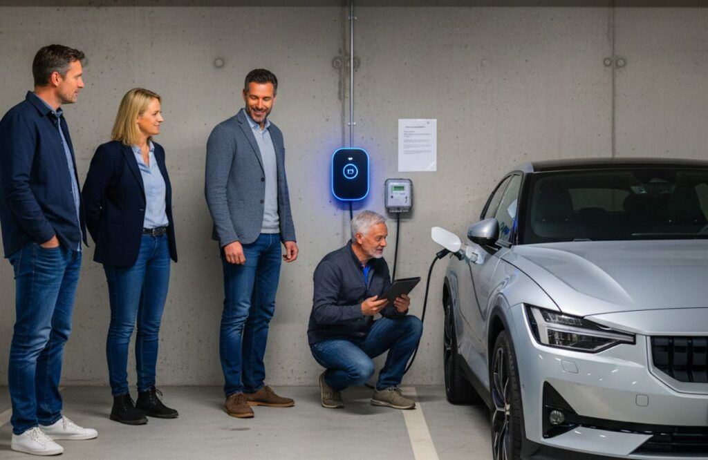 La instalación del punto de recarga para coche eléctrico solo exigirá un aviso previo, aunque el cable cruce zonas comunes