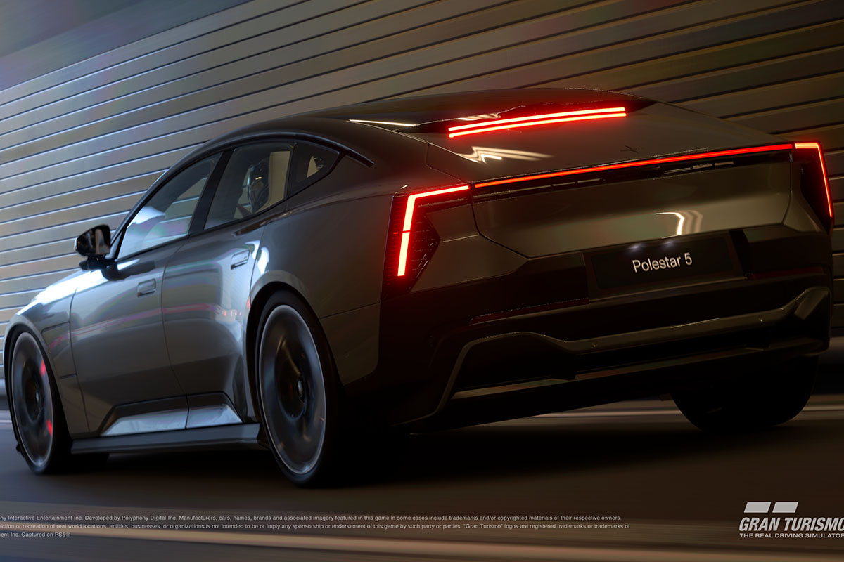 Polestar 5 Gran Turismo 7 trasera Polestar 5 Gran Turismo 7 trasera