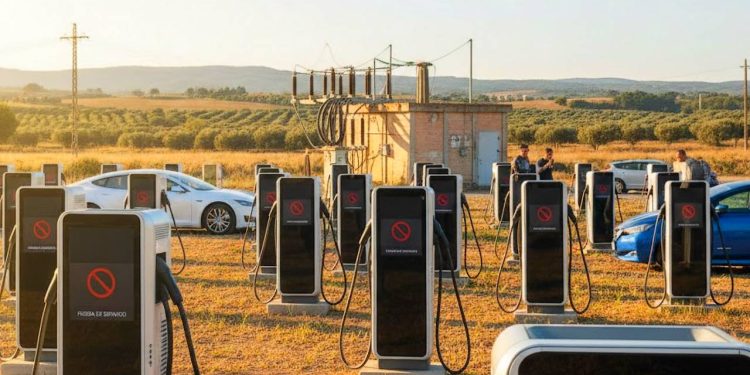 Miles de cargadores para coches eléctricos siguen parados por la falta de capacidad real en la red eléctrica española