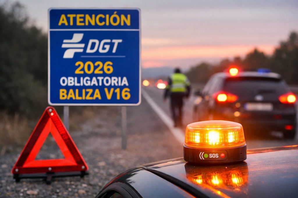 Aclaran que la baliza V16 debe ir en el coche obligatoriamente, pero colocar los triángulos de emergencia queda ahora libre de multas.