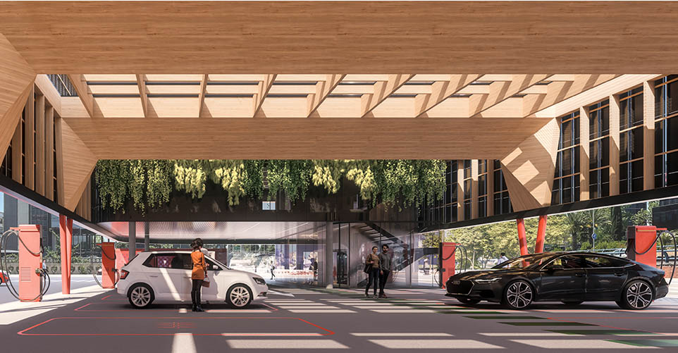 Electrolinera Madrid acciona energía montaje