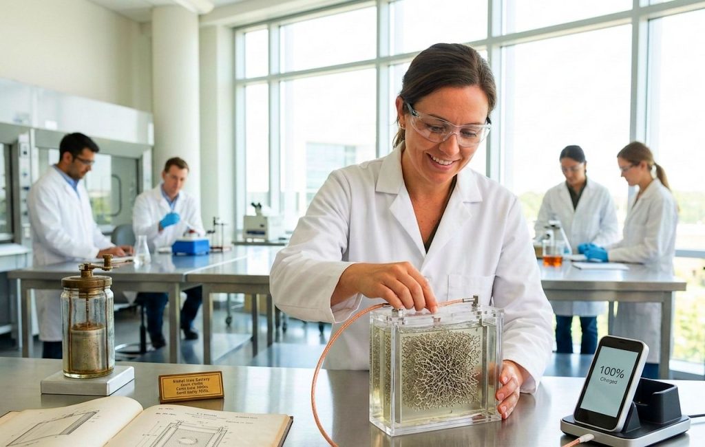 Más de cien años después, la batería de Edison ha sido reinterpretada con las herramientas tecnológicas actuales. Esto ha sido posible gracias a un equipo vinculado a la Universidad de California en Los Ángeles