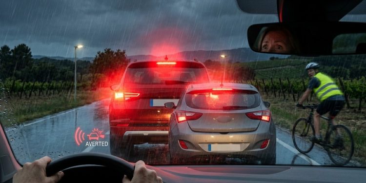 Las nuevas luces de freno adaptativas de la UE mejoran la reacción en carretera y reducen el riesgo de colisiones por alcance en situaciones de frenado brusco