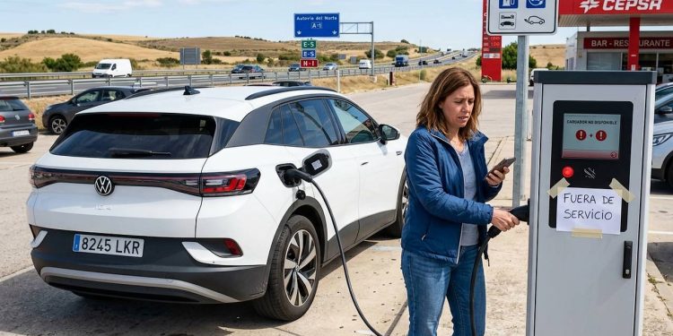 Recargar un coche eléctrico en las carreteras de España sigue presentando fallos graves en algunas rutas principales, según un informe de la OCU.