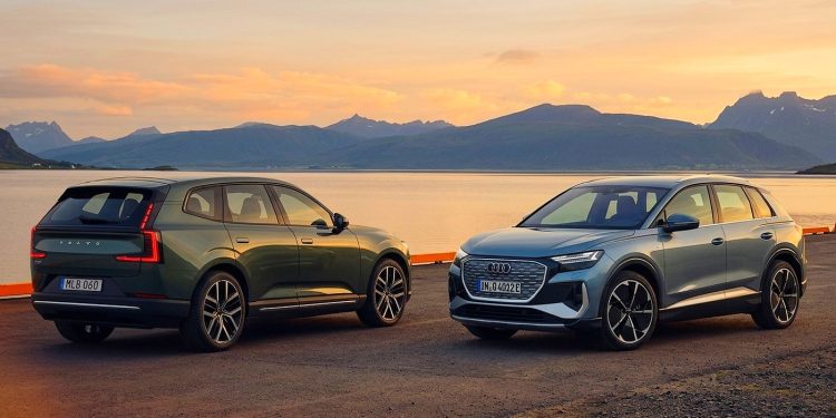 El Audi Q4 e-tron y el Volvo EX60 compiten en el segmento eléctrico premium con planteamientos distintos. Tamaño, prestaciones, equipamiento y precio marcan una comparativa con perfiles muy diferenciados.
