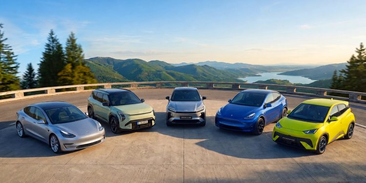 Ranking de coches eléctricos más vendidos en España en 2026, con Tesla, BYD y Kia liderando un mercado que sigue creciendo mes a mes.