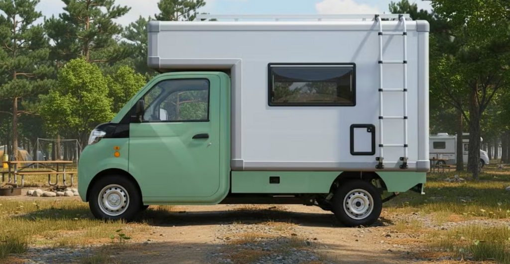 La nueva camper eléctrica combina paneles solares, depósitos de agua y un interior configurable en apenas 2,8 metros cuadrados de superficie útil.