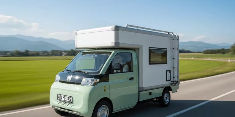 La camper eléctrica ARI 458 Pro mide menos de cuatro metros, ofrece hasta 230 km de autonomía y gasta unos 4 euros cada 100 kilómetros.