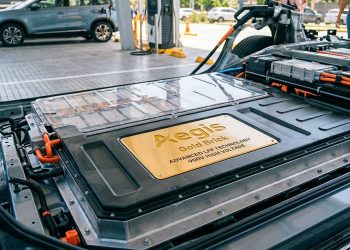La Batería Aegis Gold Brick de Geely carga en menos de nueve minutos.