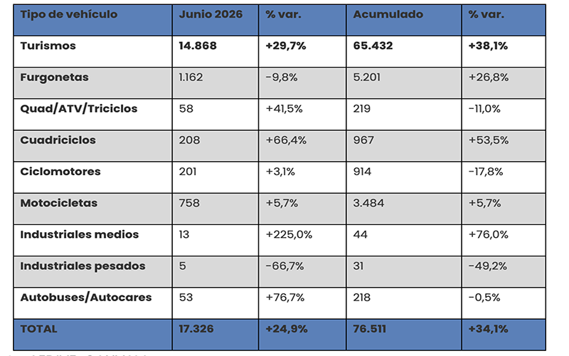 primer semestre 2026 matriculaciones 50