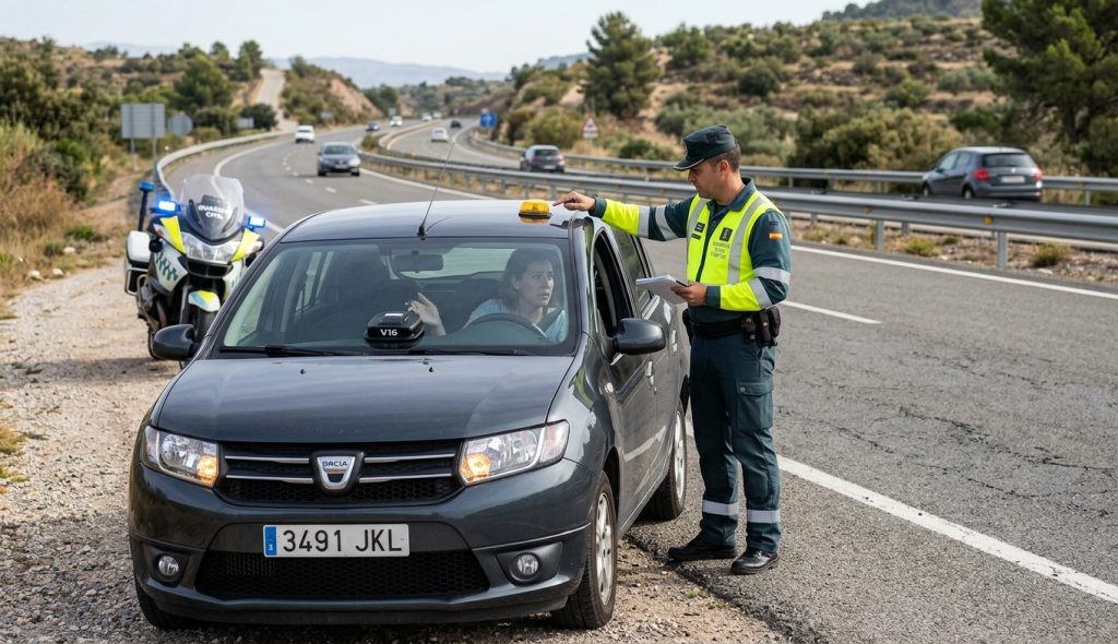 La DGT endurece la vigilancia sobre la baliza V16 y ordena denunciar tres incumplimientos que pueden acabar con una sanción de 200 euros.