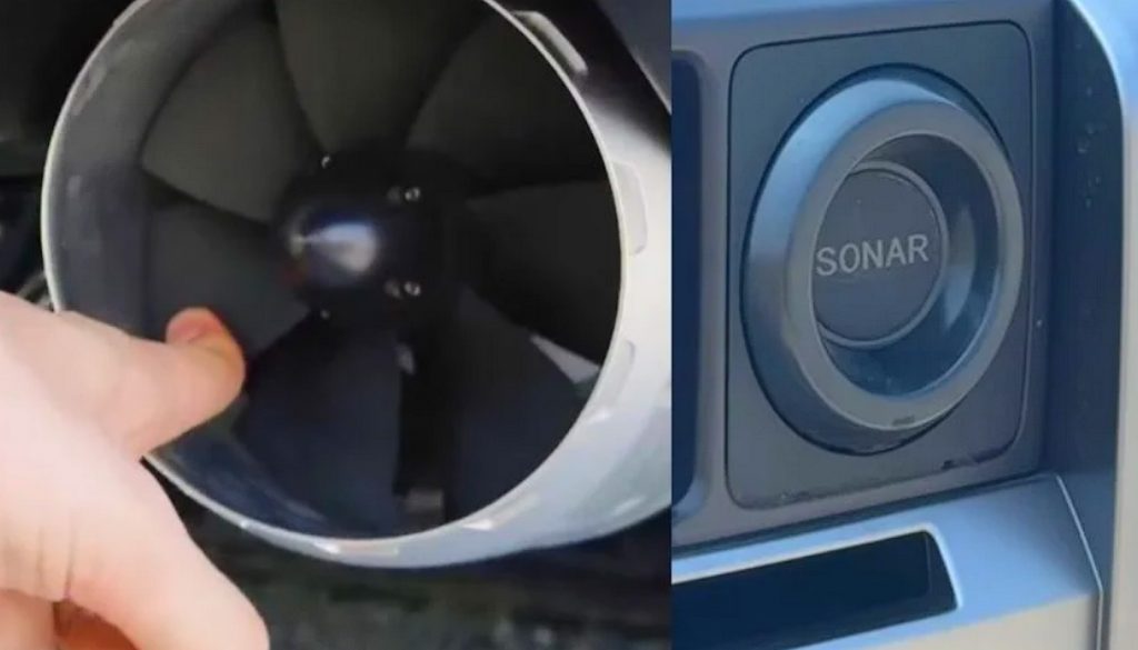 Las dos hélices eléctricas del Geely Battleship 700 generan 11,5 CV y permiten al SUV avanzar sobre el agua a más de 6 km/h.